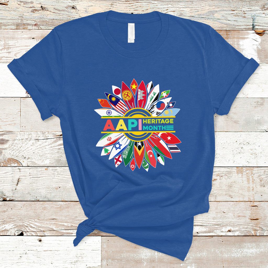 Asian American T Shirt Asian American And Pacific Islander Heritage Month Sunflower - Wonder Print Shop