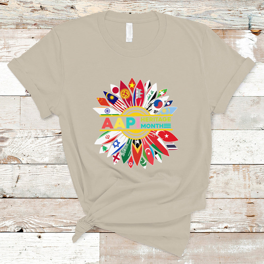 Asian American T Shirt Asian American And Pacific Islander Heritage Month Sunflower - Wonder Print Shop