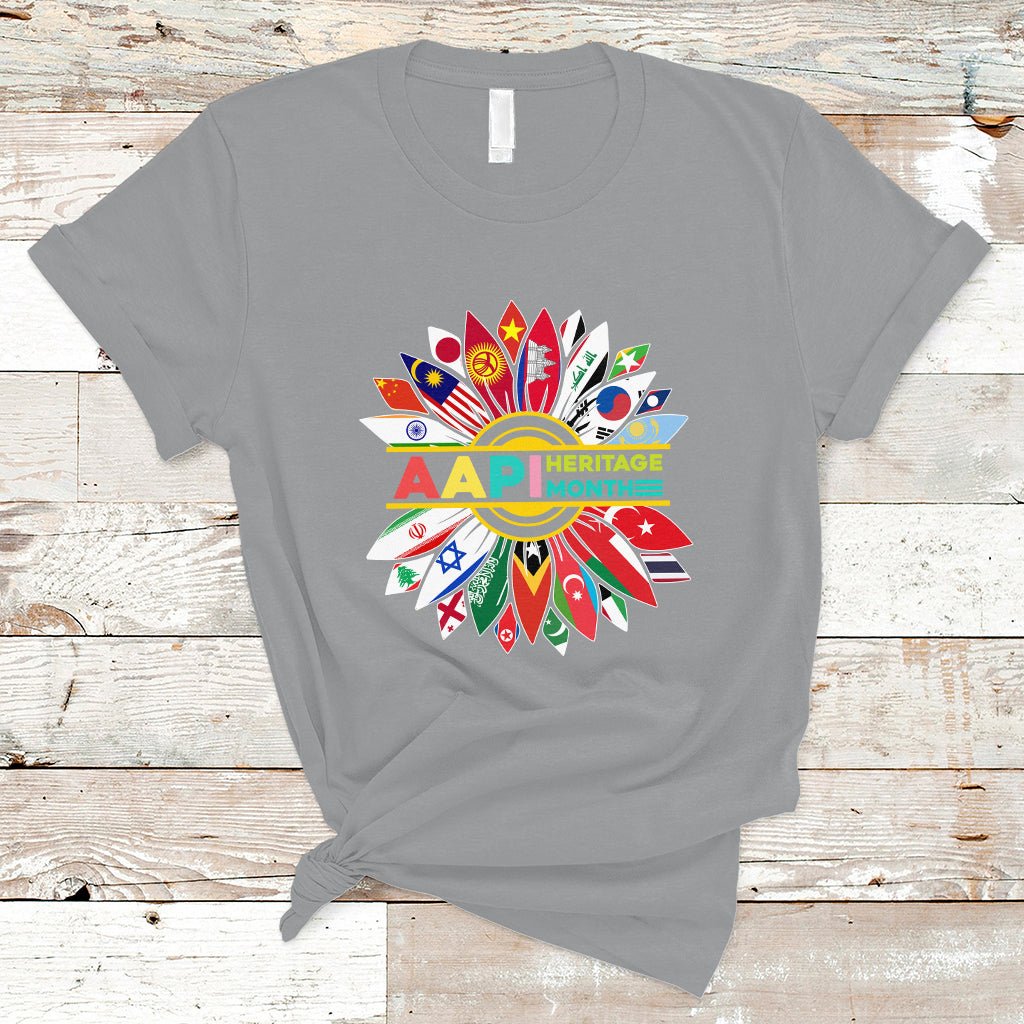 Asian American T Shirt Asian American And Pacific Islander Heritage Month Sunflower - Wonder Print Shop