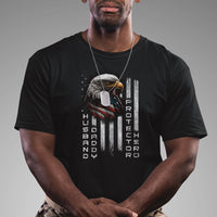 Husband Daddy Protector Hero US Veteran American Flag Eagle T Shirt - Wonder Print Shop