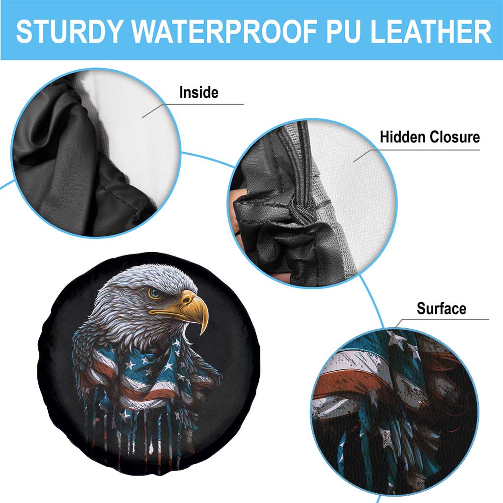 Patriotic American Eagle Spare Tire Cover 4th Of July US Flag TS02