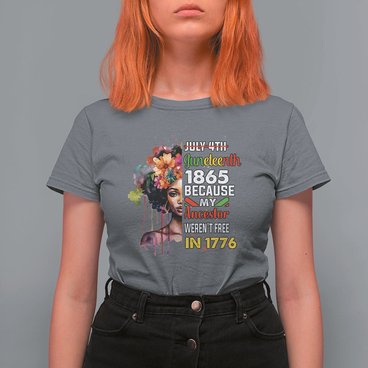 Juneteenth T Shirt For Women July 4th Juneteenth 1865 Black History Afro Black Queen - Wonder Print Shop