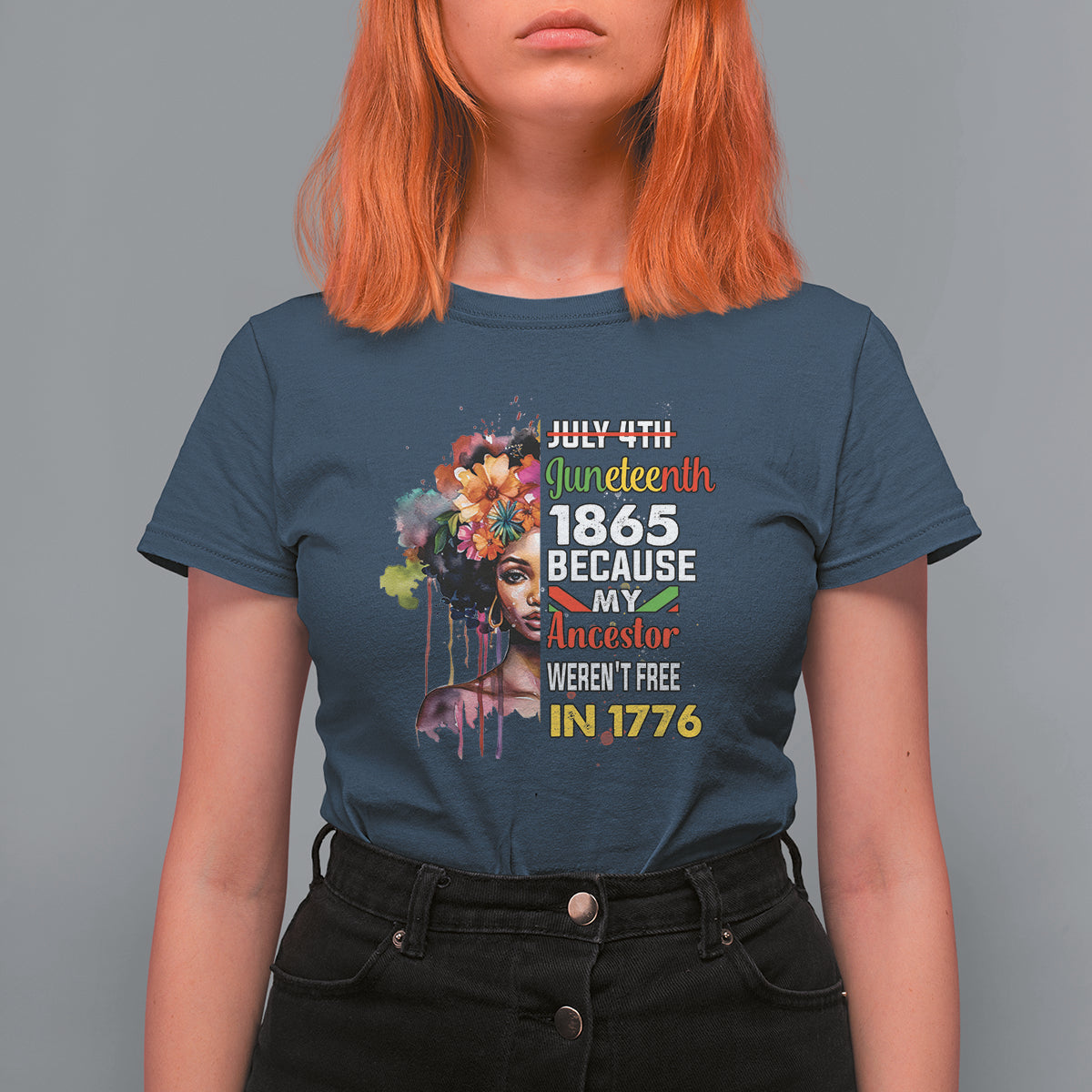 Juneteenth T Shirt For Women July 4th Juneteenth 1865 Black History Afro Black Queen - Wonder Print Shop