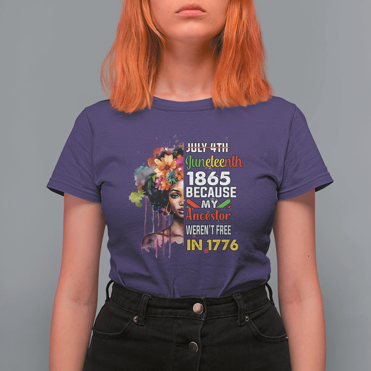 Juneteenth T Shirt For Women July 4th Juneteenth 1865 Black History Afro Black Queen - Wonder Print Shop