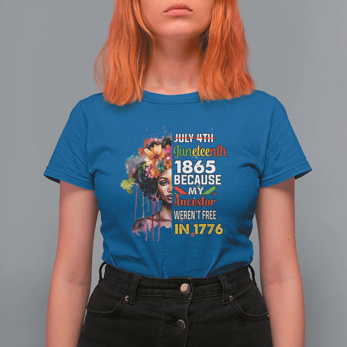 Juneteenth T Shirt For Women July 4th Juneteenth 1865 Black History Afro Black Queen - Wonder Print Shop