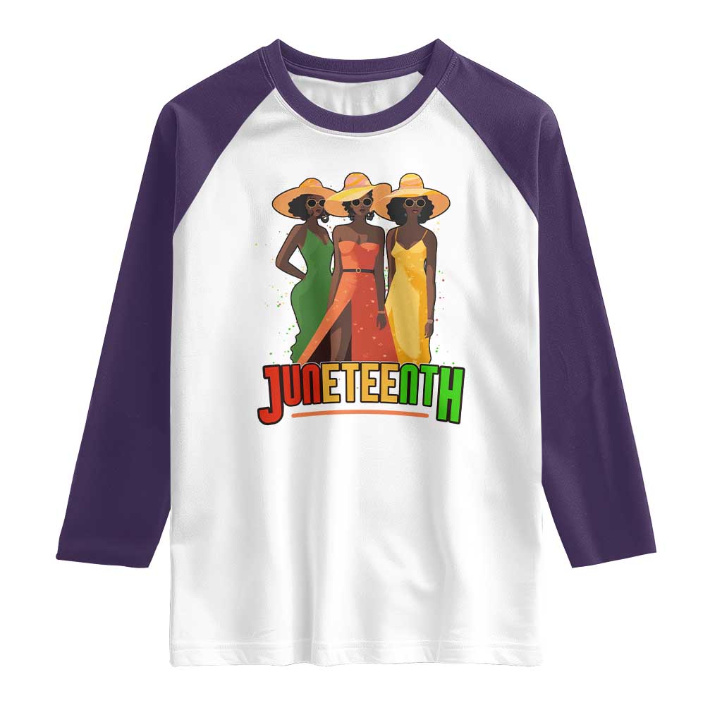 Juneteenth 1865 Raglan Shirt Beautiful Black Women Melanin