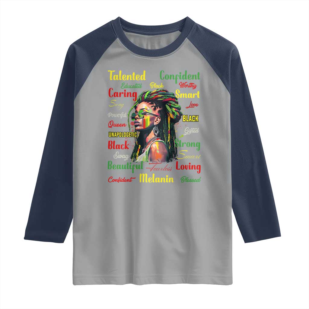 Melanin Locs Girl Raglan Shirt Dreadlock Black Pride African American
