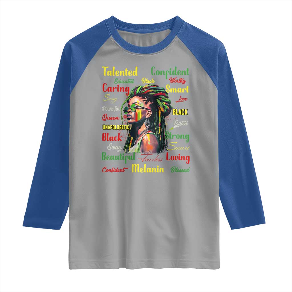 Melanin Locs Girl Raglan Shirt Dreadlock Black Pride African American