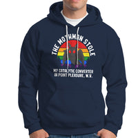 Funny Mothman Hoodie The Mothman Stole My Catalytic Converter In Point Cryptid - Wonder Print Shop