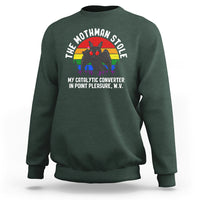 Funny Mothman Sweatshirt The Mothman Stole My Catalytic Converter In Point Cryptid - Wonder Print Shop