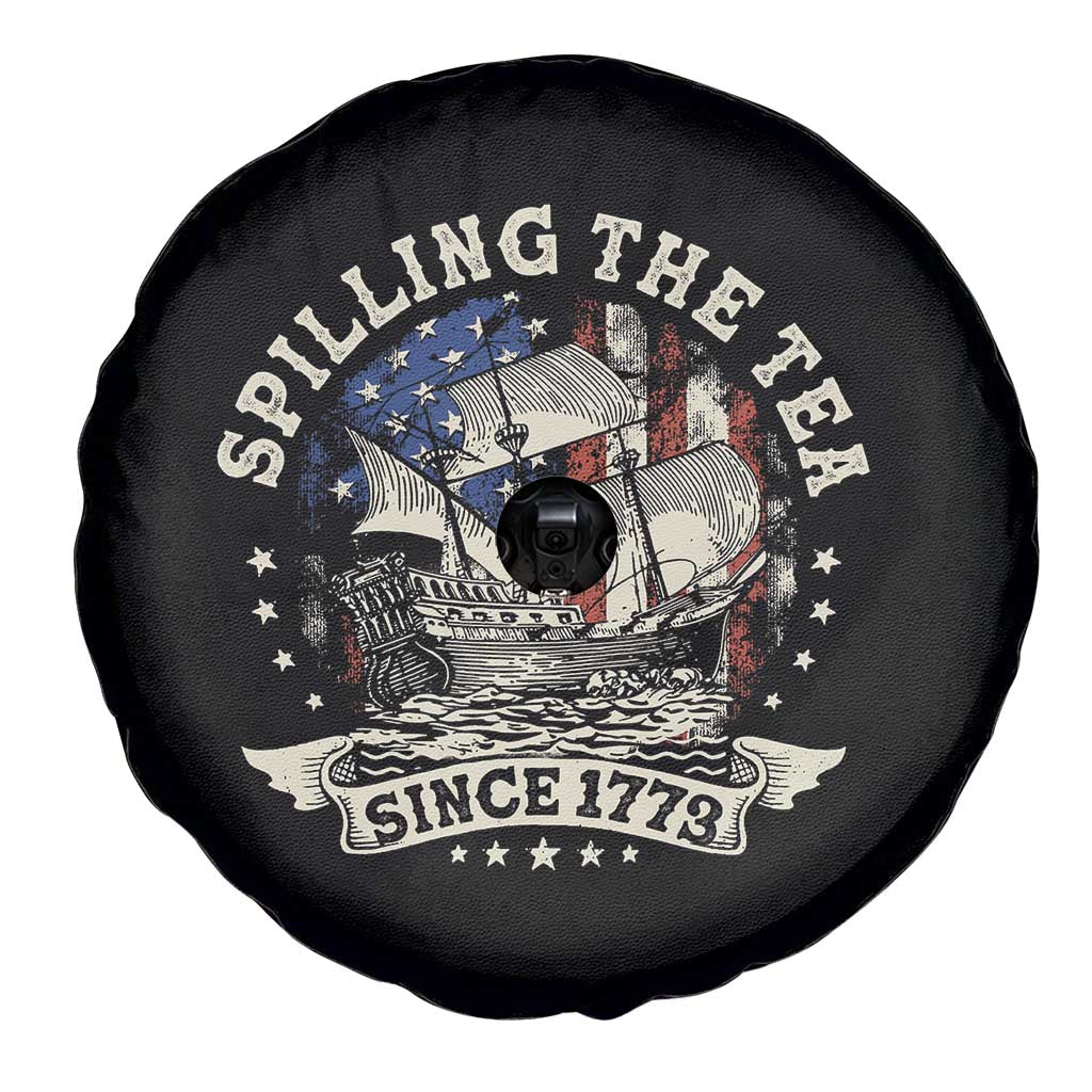 Spilling The Tea Since 1773 Spare Tire Cover 4th Of July Independence Day - Wonder Print Shop