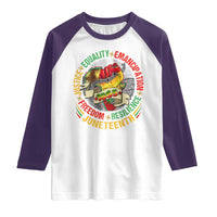 Juneteenth 1865 Raglan Shirt Freedom Justice Equality Emancipation Resilience Independence Day