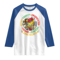 Juneteenth 1865 Raglan Shirt Freedom Justice Equality Emancipation Resilience Independence Day