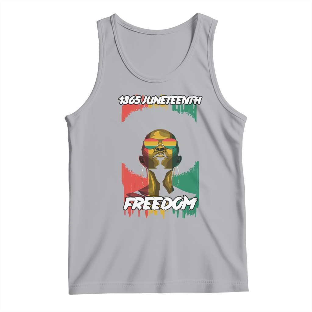 Juneteenth 1865 Freedom Tank Top Afro Melanin Woman African American Dripping