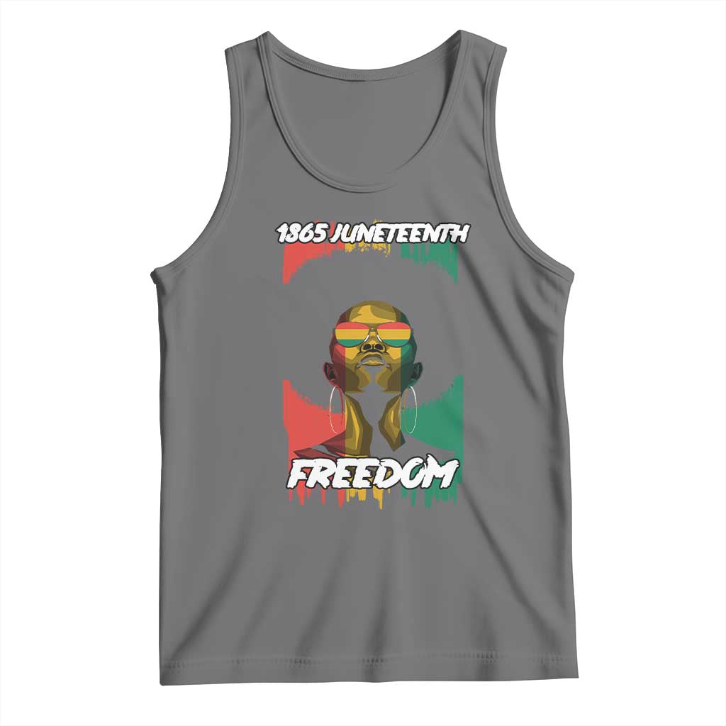 Juneteenth 1865 Freedom Tank Top Afro Melanin Woman African American Dripping