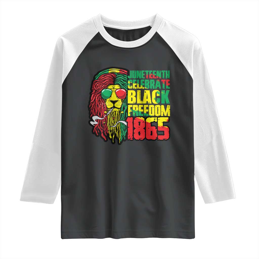 Juneteenth Raglan Shirt Celebrate Black Freedom 1865 Dope Dreadlocks Lion Locs Rasta Hair