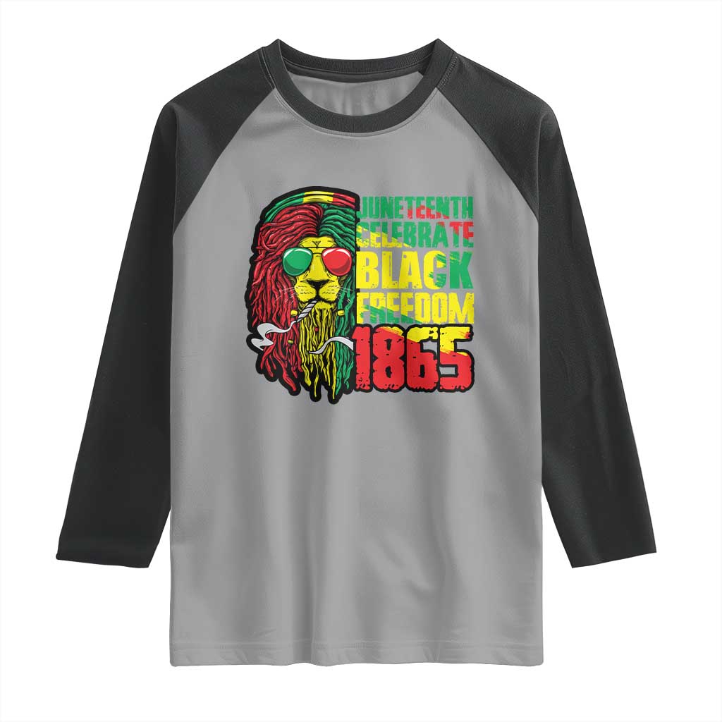 Juneteenth Raglan Shirt Celebrate Black Freedom 1865 Dope Dreadlocks Lion Locs Rasta Hair