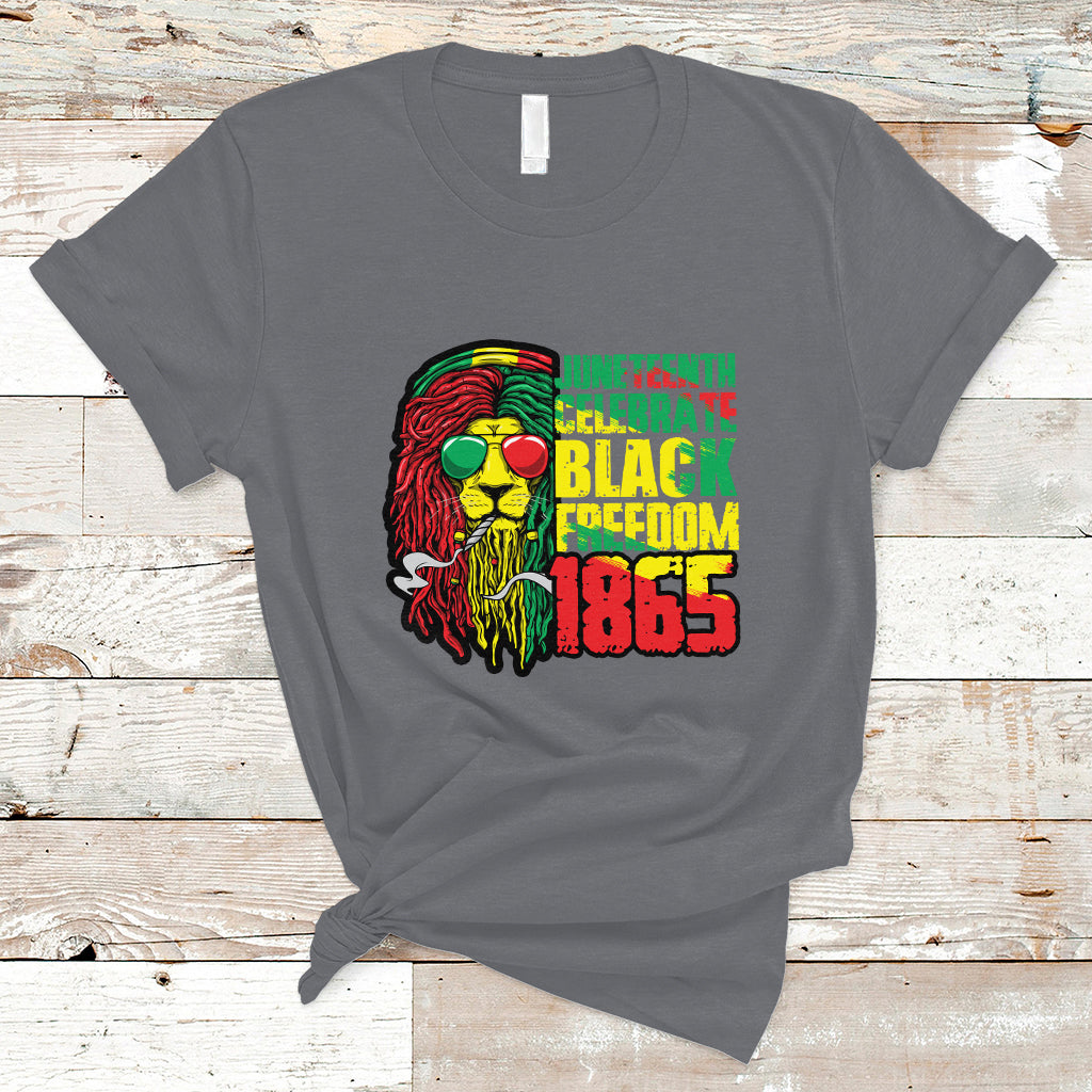 Juneteenth T Shirt Juneteenth Locs Hair Lion Celebrate Black Freedom 1865 - Wonder Print Shop
