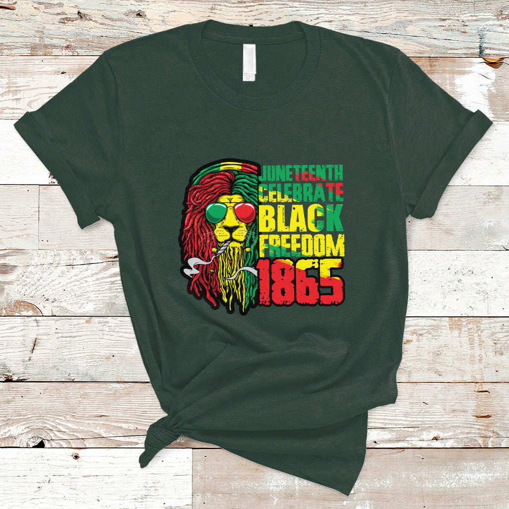Juneteenth T Shirt Juneteenth Locs Hair Lion Celebrate Black Freedom 1865 - Wonder Print Shop