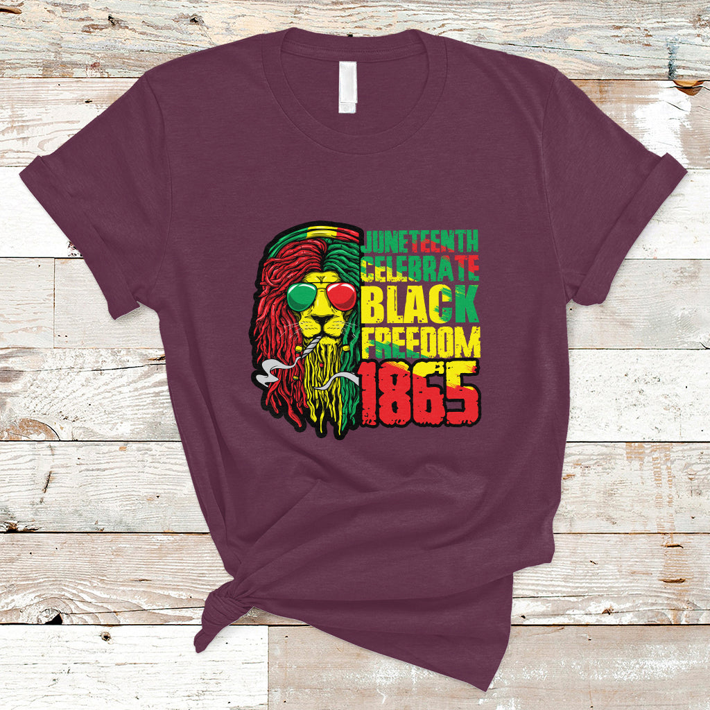 Juneteenth T Shirt Juneteenth Locs Hair Lion Celebrate Black Freedom 1865 - Wonder Print Shop