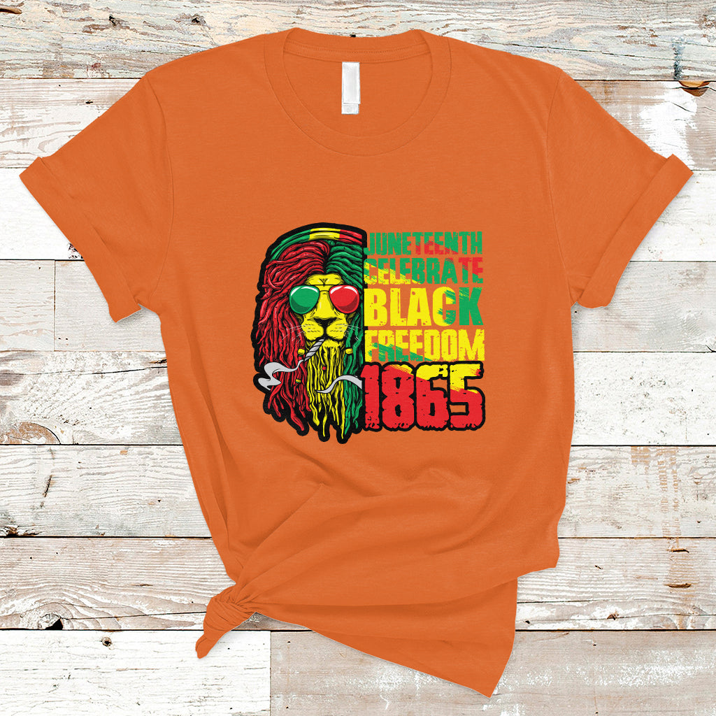 Juneteenth T Shirt Juneteenth Locs Hair Lion Celebrate Black Freedom 1865 - Wonder Print Shop