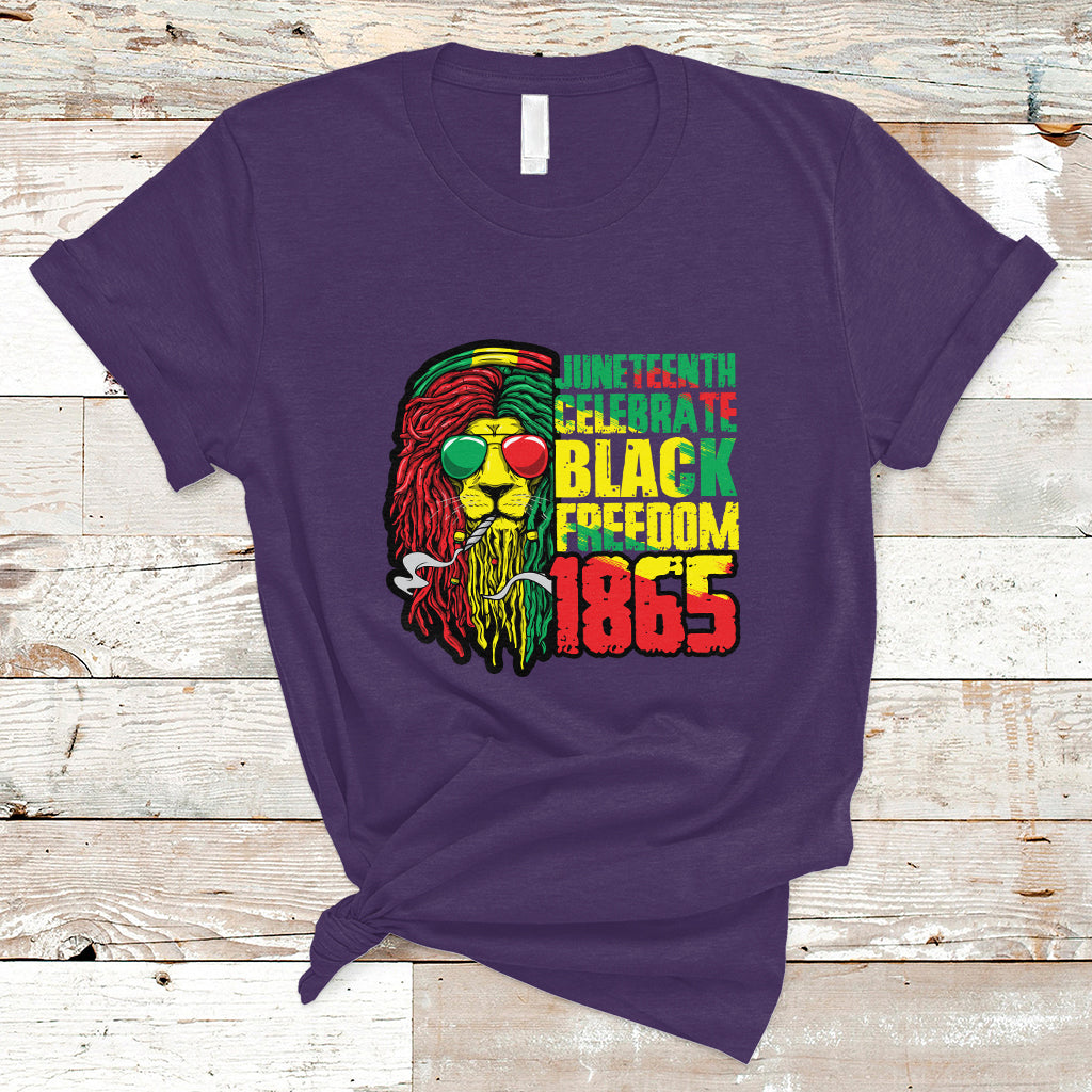 Juneteenth T Shirt Juneteenth Locs Hair Lion Celebrate Black Freedom 1865 - Wonder Print Shop