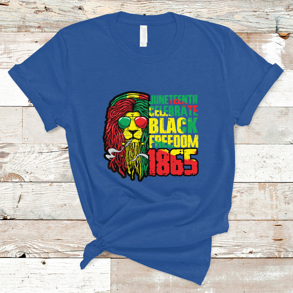 Juneteenth T Shirt Juneteenth Locs Hair Lion Celebrate Black Freedom 1865 - Wonder Print Shop
