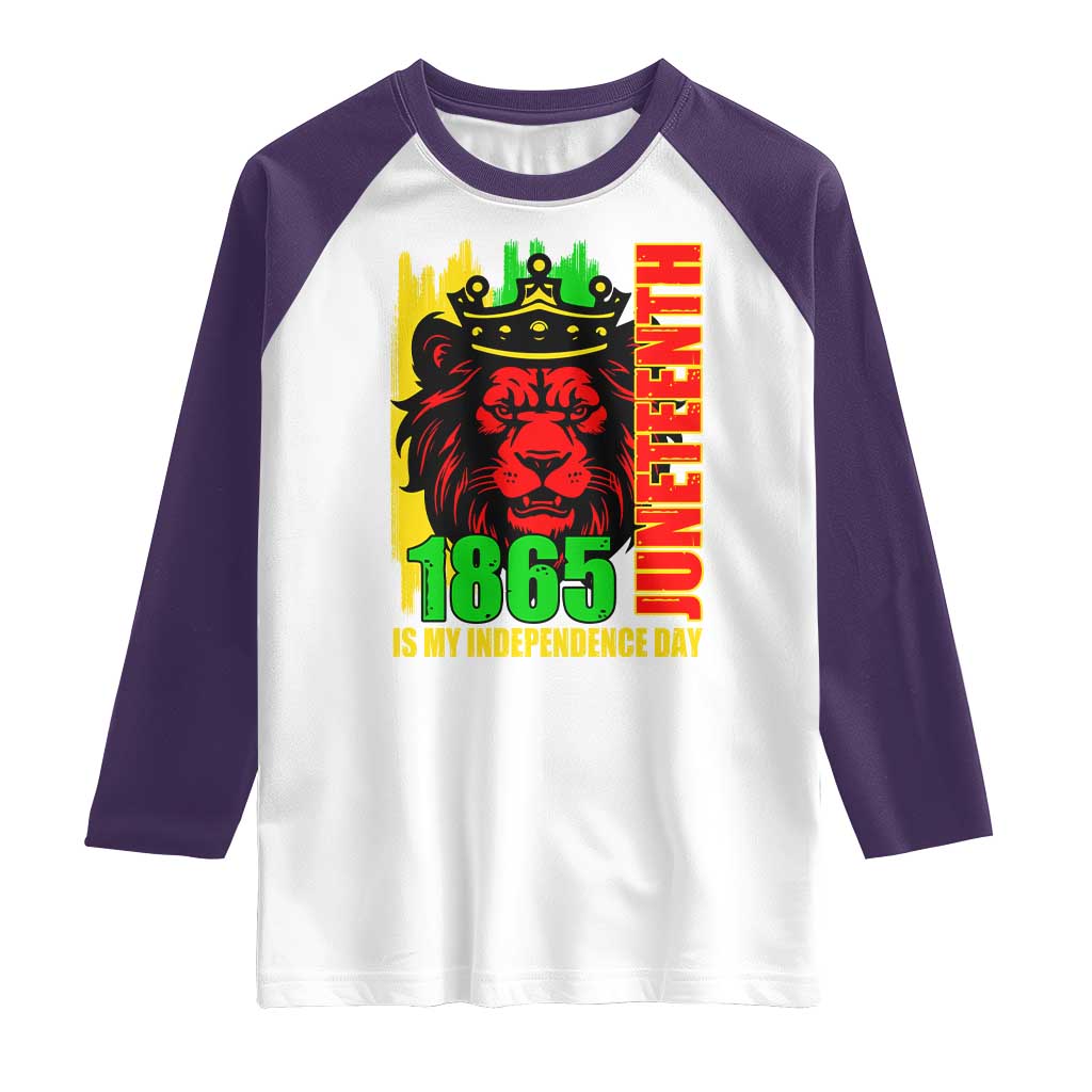 Juneteenth 1865 Is My Independence Day Raglan Shirt Freedom Lion King