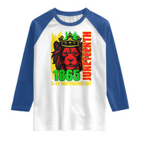 Juneteenth 1865 Is My Independence Day Raglan Shirt Freedom Lion King