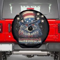 Patriotic American Cat Spare Tire Cover Meowica With Uncle Sam Hat US Flag 4th of July TS02
