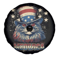 Patriotic American Cat Spare Tire Cover Meowica With Uncle Sam Hat US Flag 4th of July TS02