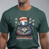 Meowica 4th of July Cat with Uncle Sam Hat US Patriotic T-Shirt, 4th off July Shirt, Gift for Cat Lover, Patriotic Shirt T Shirt - Wonder Print Shop