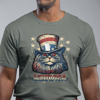 Meowica 4th of July Cat with Uncle Sam Hat US Patriotic T-Shirt, 4th off July Shirt, Gift for Cat Lover, Patriotic Shirt T Shirt - Wonder Print Shop