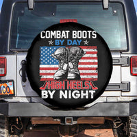 Female Veteran Spare Tire Cover Funny Women Veterans Combat Boots By Day High Heels By Night Dog Tags