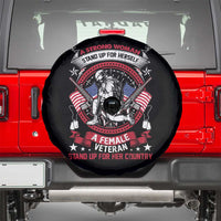Female Veteran Spare Tire Cover Stands For Her Country Patriotic Women in Military