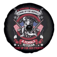 Female Veteran Spare Tire Cover Stands For Her Country Patriotic Women in Military