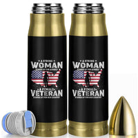 Female Veteran Bullet Tumbler Stands For Her Country Patriotic American Flag