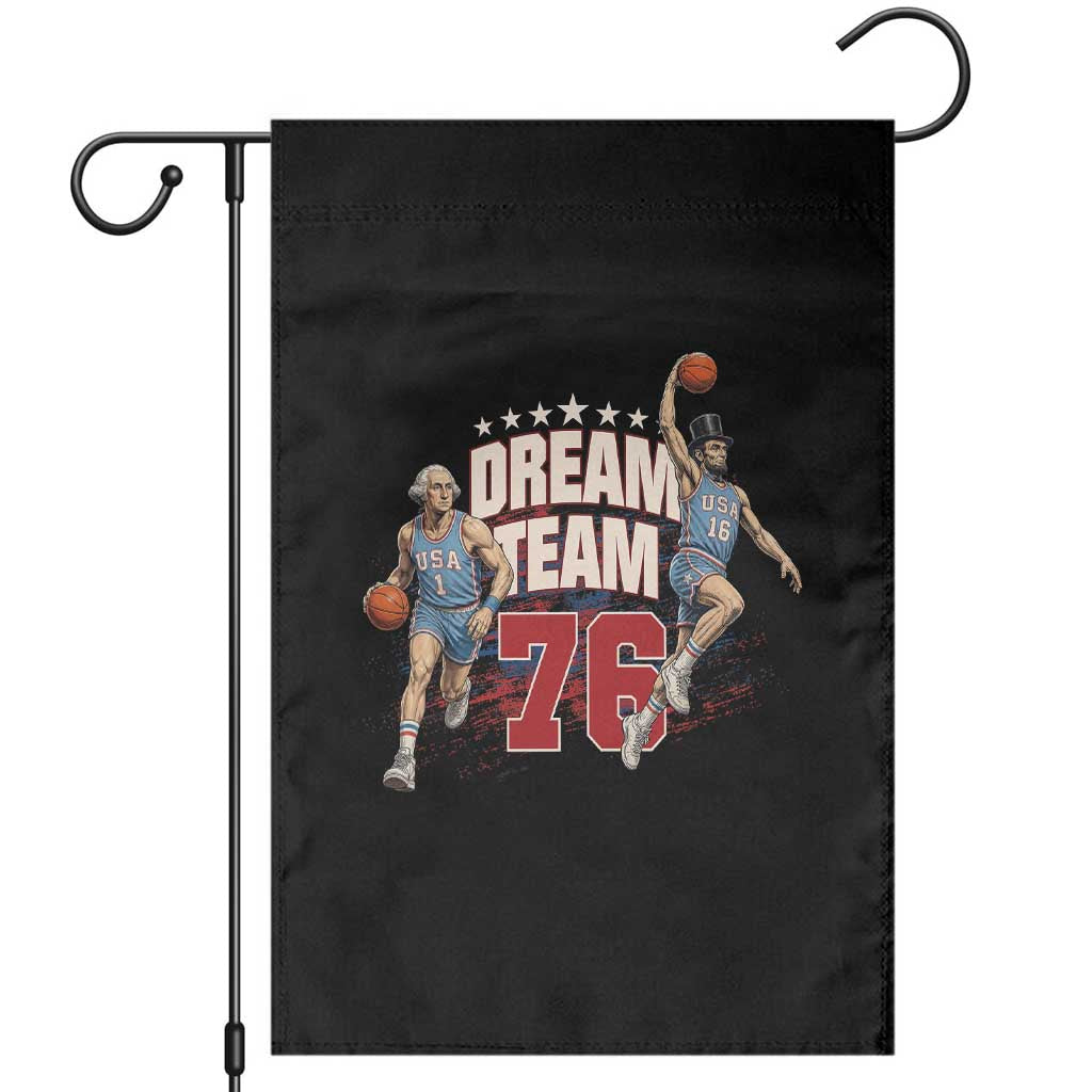 Dream Team 76 Founding Fathers Playing Basketball Garden Flag Funny George Washington Abraham Lincoln Patriotic Sports Fan