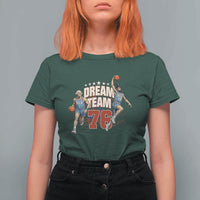 Dream Team 76 Founding Fathers Playing Basketball T Shirt For Women Funny George Washington Abraham Lincoln Patriotic Sports Fan