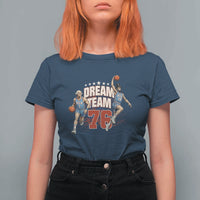Dream Team 76 Founding Fathers Playing Basketball T Shirt For Women Funny George Washington Abraham Lincoln Patriotic Sports Fan