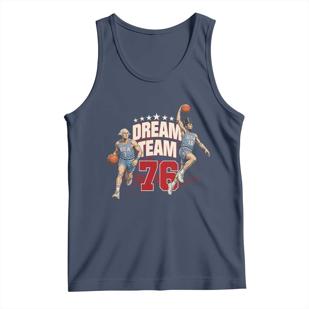 Dream Team 76 Founding Fathers Playing Basketball Tank Top Funny George Washington Abraham Lincoln Patriotic Sports Fan