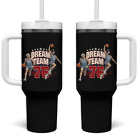 Dream Team 76 Founding Fathers Playing Basketball Tumbler With Handle Funny George Washington Abraham Lincoln Patriotic Sports Fan