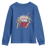 Dream Team 76 Founding Fathers Playing Basketball Youth Sweatshirt Funny George Washington Abraham Lincoln Patriotic Sports Fan