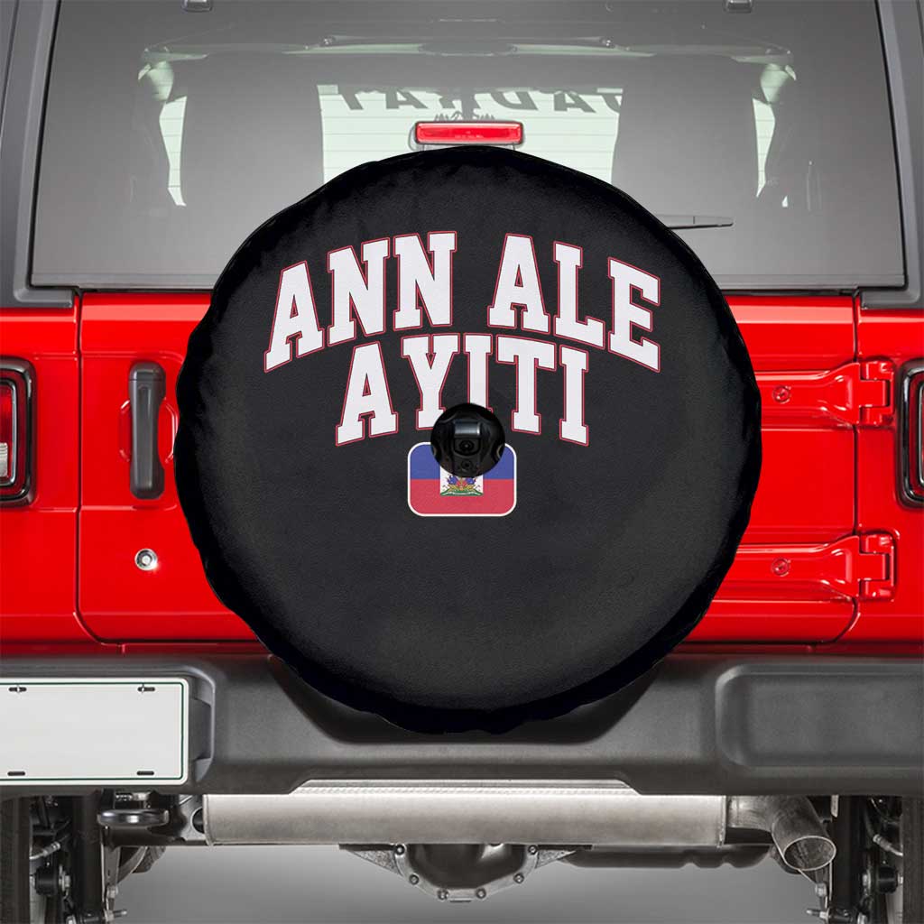 Ann Ale Ayiti Collegiate Athletic Sport Style Spare Tire Cover Let's Go Haiti Haitian Flag and Coat of Arms Pride