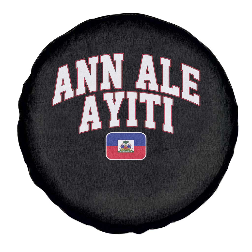 Ann Ale Ayiti Collegiate Athletic Sport Style Spare Tire Cover Let's Go Haiti Haitian Flag and Coat of Arms Pride