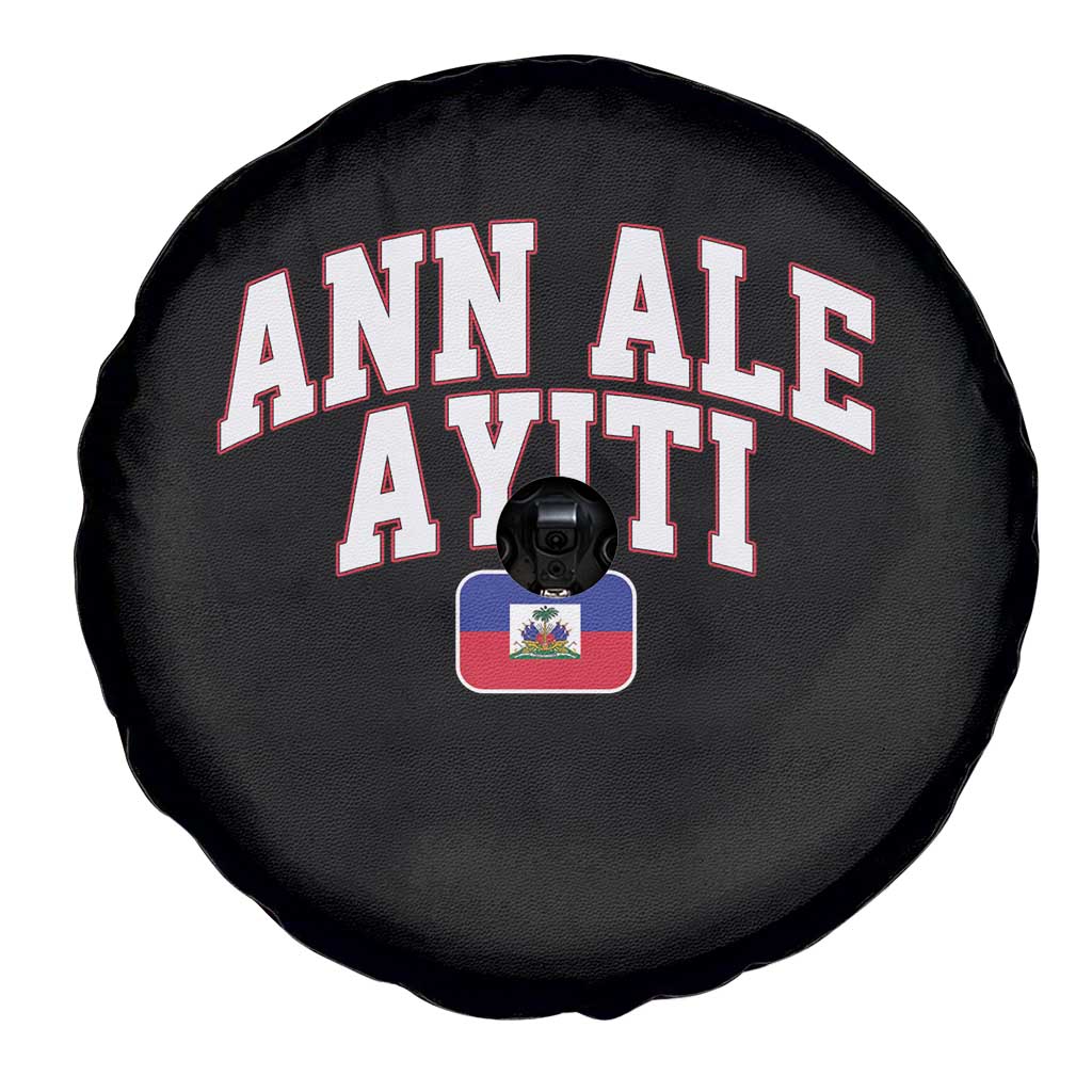 Ann Ale Ayiti Collegiate Athletic Sport Style Spare Tire Cover Let's Go Haiti Haitian Flag and Coat of Arms Pride