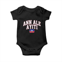 Ann Ale Ayiti Collegiate Athletic Sport Style Baby Onesie Let's Go Haiti Haitian Flag and Coat of Arms Pride