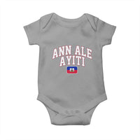 Ann Ale Ayiti Collegiate Athletic Sport Style Baby Onesie Let's Go Haiti Haitian Flag and Coat of Arms Pride