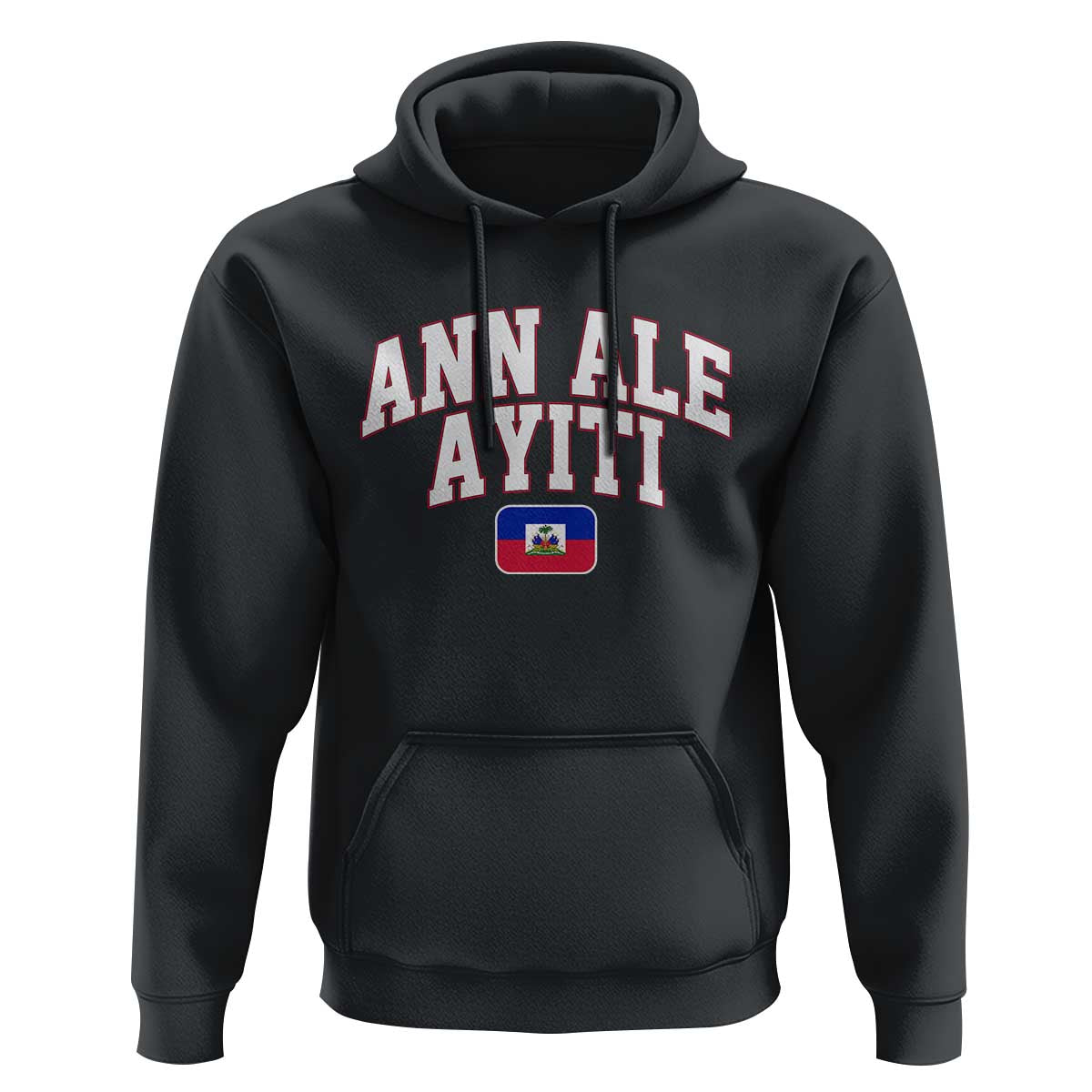 Ann Ale Ayiti Collegiate Athletic Sport Style Hoodie Let's Go Haiti Haitian Flag and Coat of Arms Pride