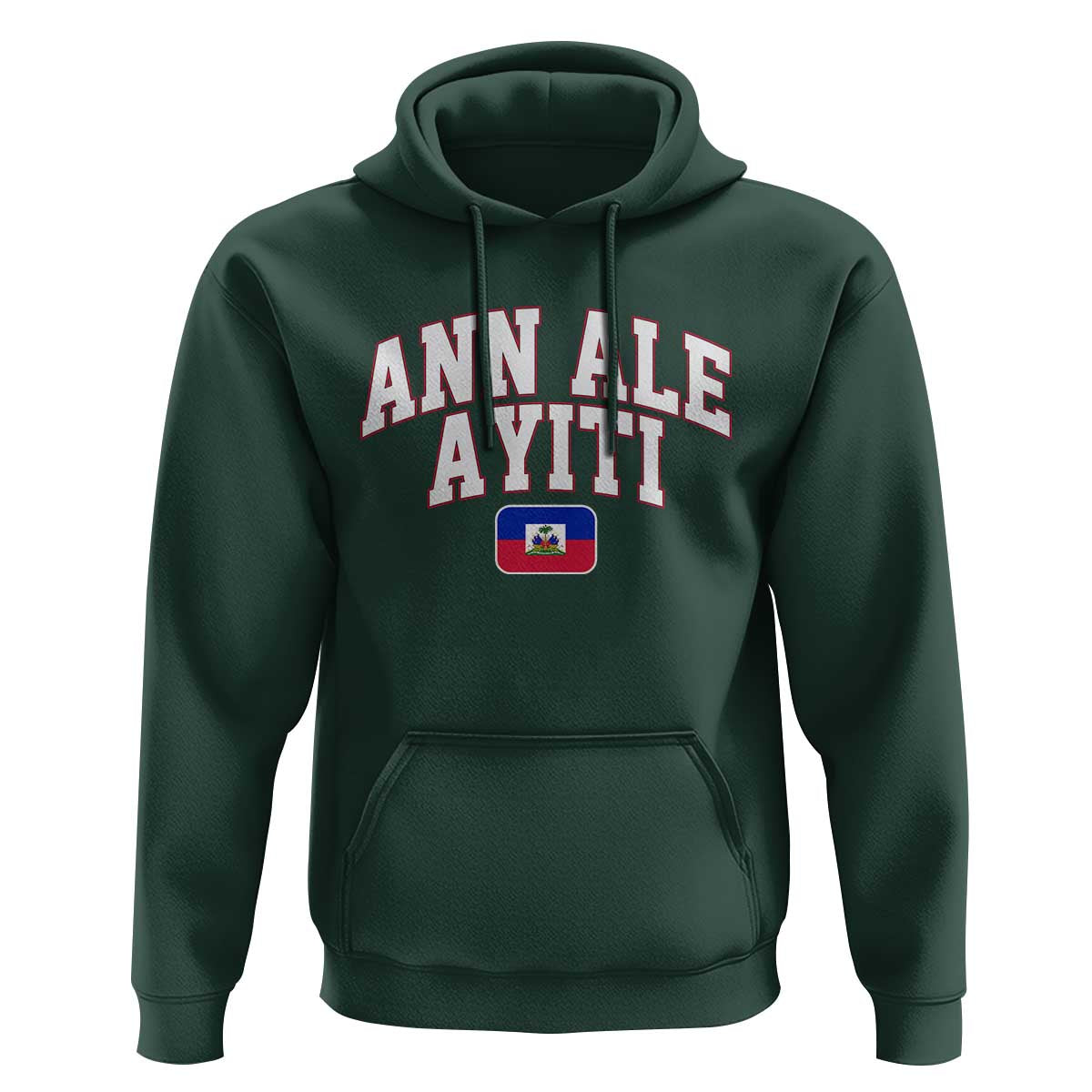 Ann Ale Ayiti Collegiate Athletic Sport Style Hoodie Let's Go Haiti Haitian Flag and Coat of Arms Pride